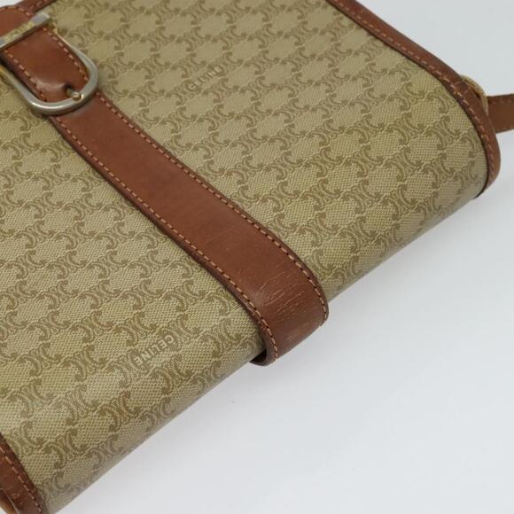 CELINE Macadam Canvas Shoulder Bag Pvc Beige Gold - Picture 6 of 12